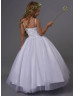 Beaded Shimmering Tulle Wedding Flower Girl Dress With Bolero